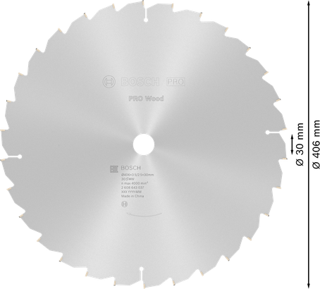 Lâmina de serra circular Bosch PRO Wood 406 x 30 mm.